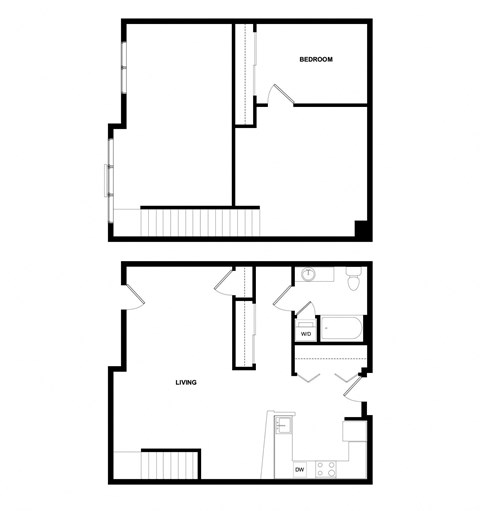 floor plan of 55 north luxury apartments to rent in the north end of boston